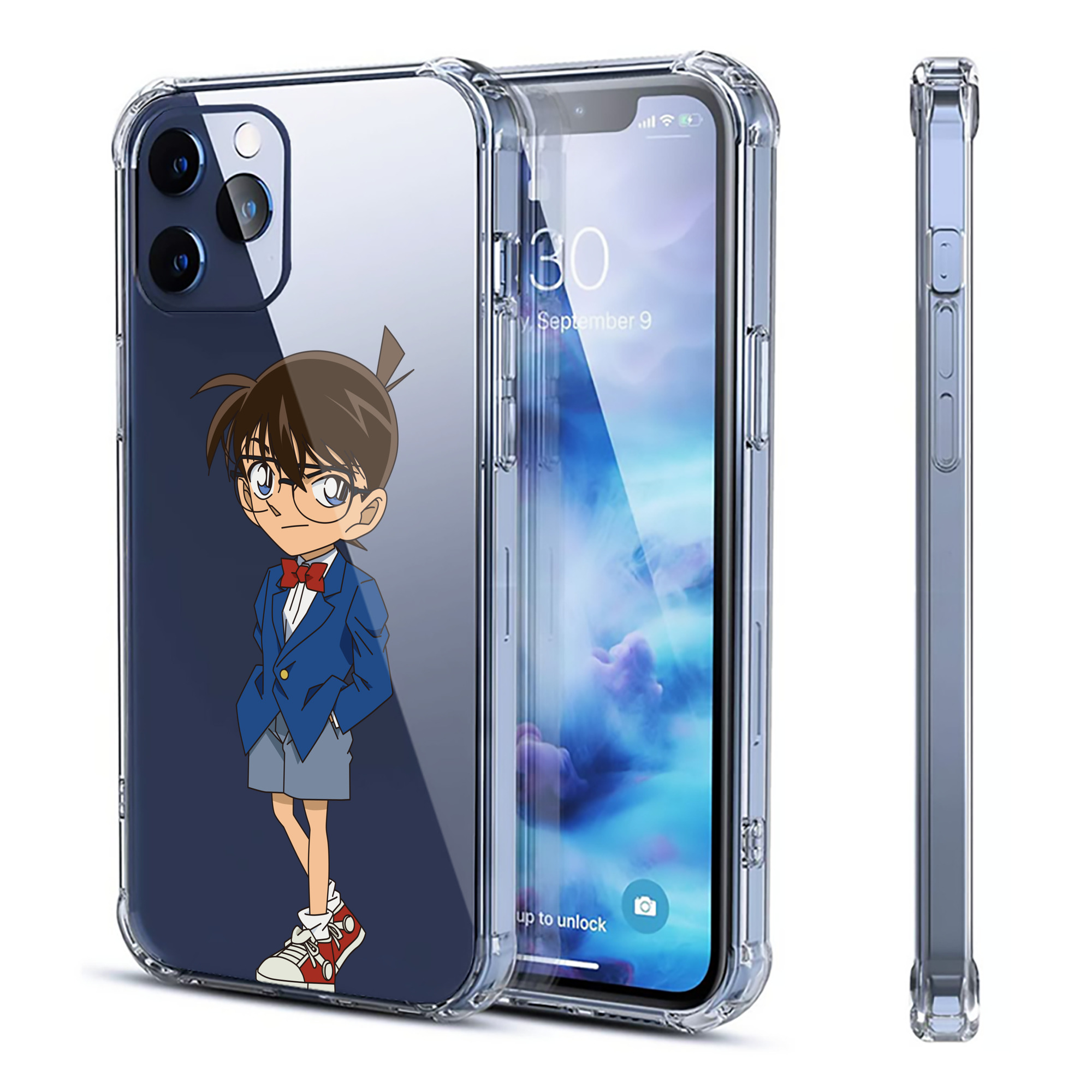 （画像用） 名探偵コナン 江戸川 コナン Detective Conan Conan Edogawa 【iPhone 12シリーズ対応】透明スマホケース（クリアソフトケース）